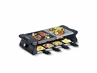 Raclette grill met omkeerbare grillpan - 8 personen - 1500w - zwart cusimax - afbeelding 1 van  3