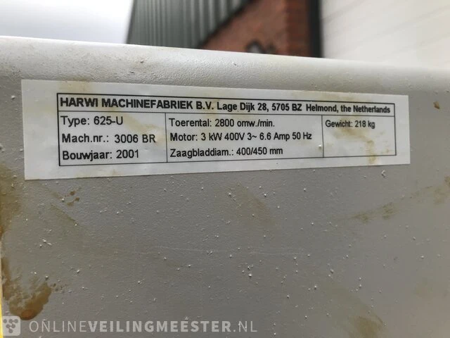 Radiaalzaag / afkortzaag harwi, 625u, 2001 - afbeelding 3 van  14