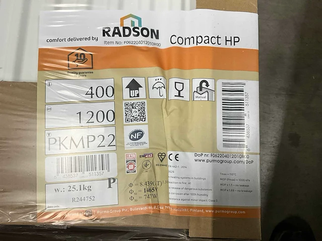 Radson compact hp 22 paneelradiator 1465w (4x) - afbeelding 3 van  4