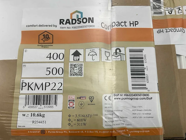 Radson compact hp 22 paneelradiator 611w (11x) - afbeelding 7 van  8