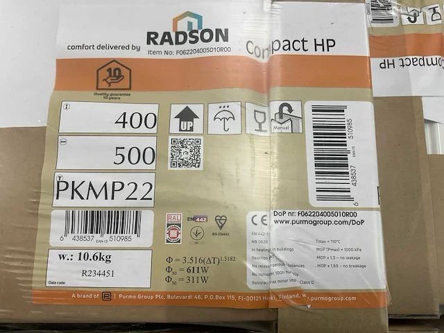 Radson compact hp 22 paneelradiator 611w (11x) - afbeelding 8 van  8