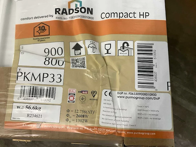 Radson compact hp 33 paneelradiator 2608w (3x) - afbeelding 4 van  4