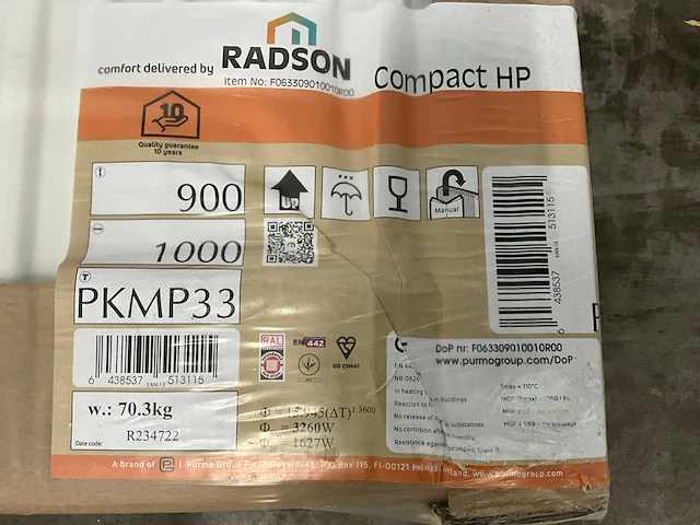 Radson compact hp 33 paneelradiator 3260w (2x) - afbeelding 5 van  5