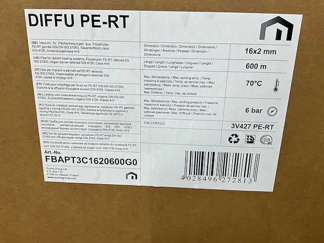 Radson diffu prt vloerverwarmingsbuis 16x2mm - afbeelding 3 van  3