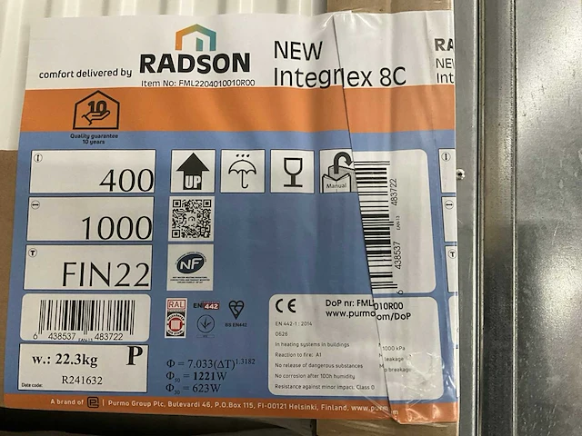 Radson integra flex-8c 22 paneelradiator 1221w (3x) - afbeelding 3 van  3
