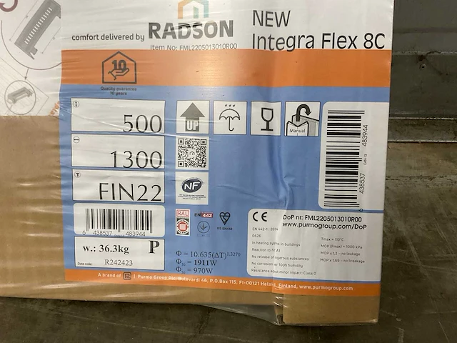 Radson integra flex-8c 22 paneelradiator 1911w (6x) - afbeelding 8 van  9