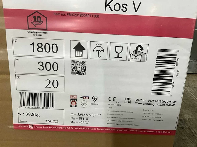 Radson kos v verticale paneelradiator 881w (4x) - afbeelding 4 van  5