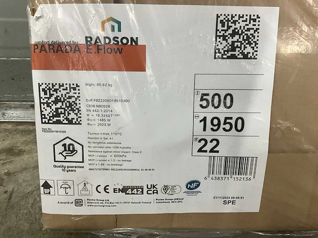 Radson parada e.flow paneelradiator 2923w - afbeelding 3 van  4