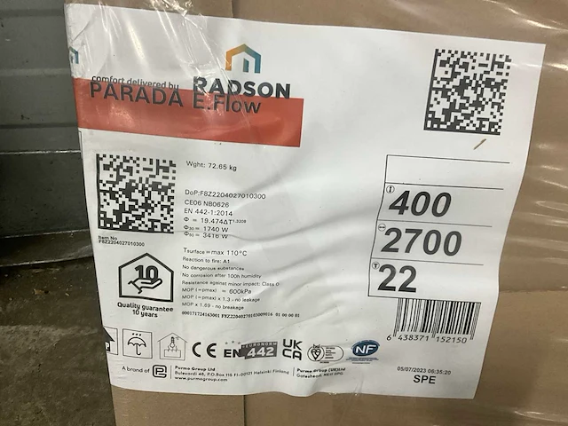 Radson parada e.flow paneelradiator 3416w - afbeelding 3 van  4