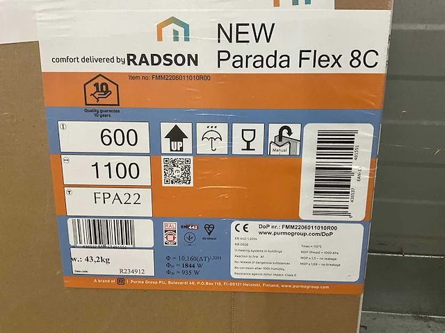 Radson parada flex 8 c 22 paneelradiator 1844w (3x) - afbeelding 4 van  7