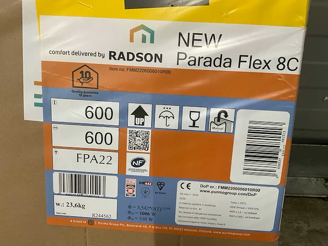 Radson parada flex 8c paneelradiator 1006w (8x) - afbeelding 5 van  7