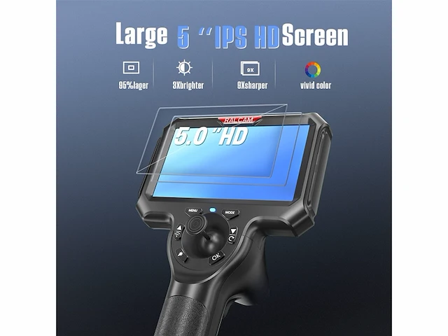 Ralcam endoscoop camera 6.0mm 360° inspectie camera met licht 5.0" hd 720p leiding camera - afbeelding 2 van  5