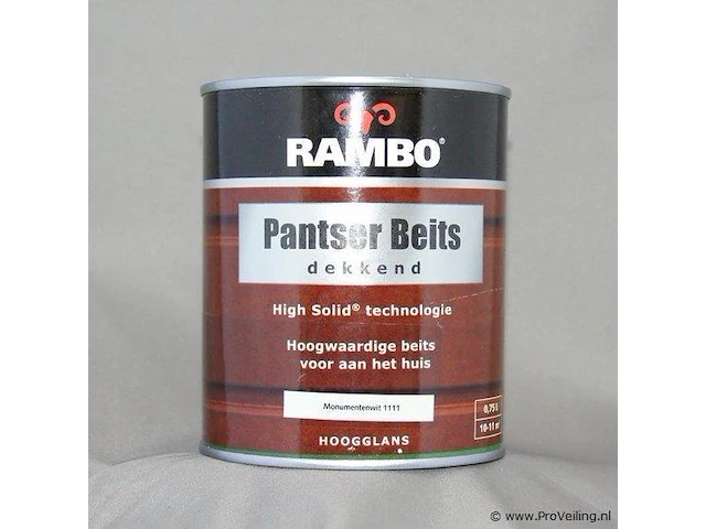 Rambo pantser beits dekkend - 0,75 liter - monumentenwit - afbeelding 1 van  1