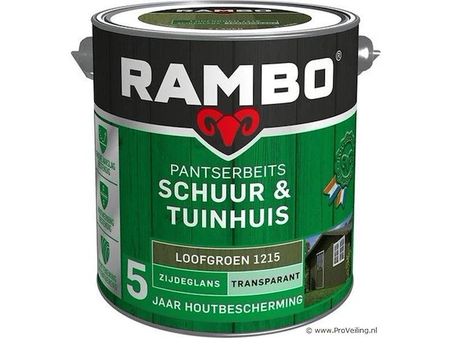 Rambo pantserbeits schuur & tuinhuis zijdeglans transparant - 2,5 liter loofgroen - afbeelding 1 van  1