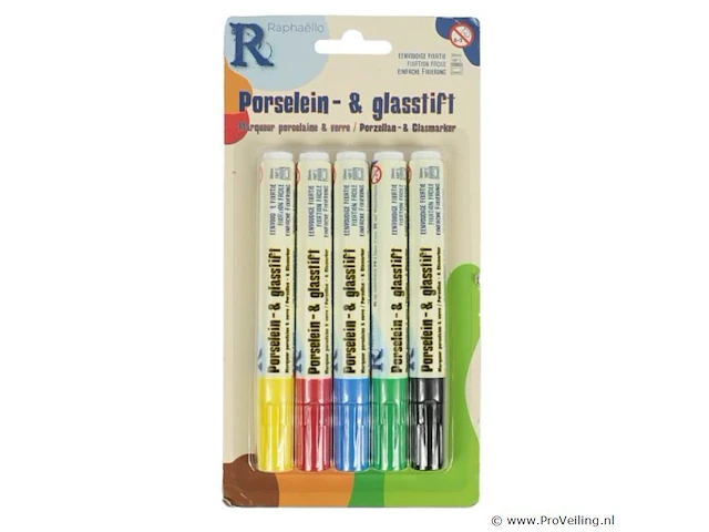 Raphaëllo porselein en glas stiften 5 kleuren - afbeelding 3 van  4