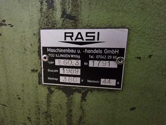 Rasi - e 60 3 - doornbuigmachine - 1989 - afbeelding 13 van  17