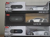 Rastar bestuurbare auto's - bmw m2 gt2 & audi r8 lms - 3 stuks - afbeelding 1 van  6
