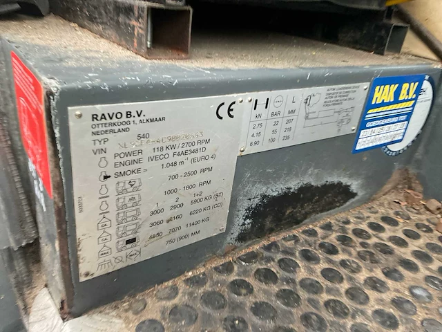 Ravo 540 zelfrijdende veeg-zuigmachine - afbeelding 18 van  26