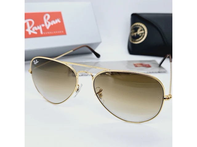 Ray-ban zonnebril aviator large metal gradient brown - afbeelding 1 van  8