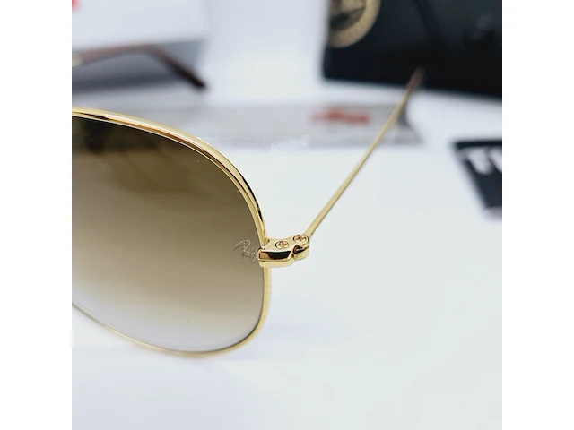 Ray-ban zonnebril aviator large metal gradient brown - afbeelding 3 van  8