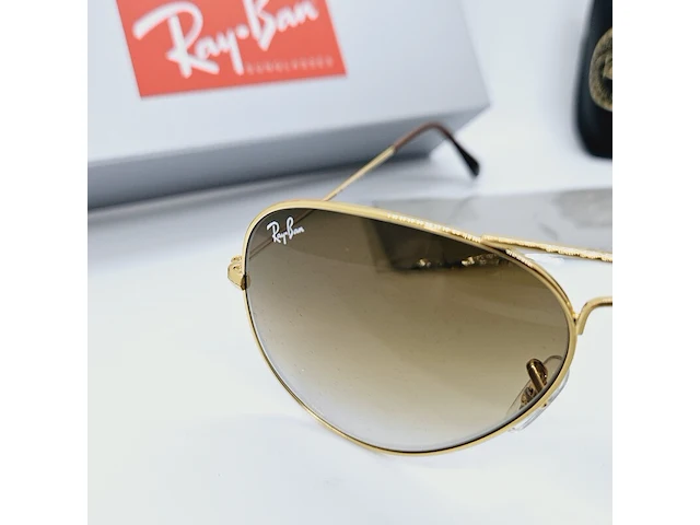 Ray-ban zonnebril aviator large metal gradient brown - afbeelding 4 van  8