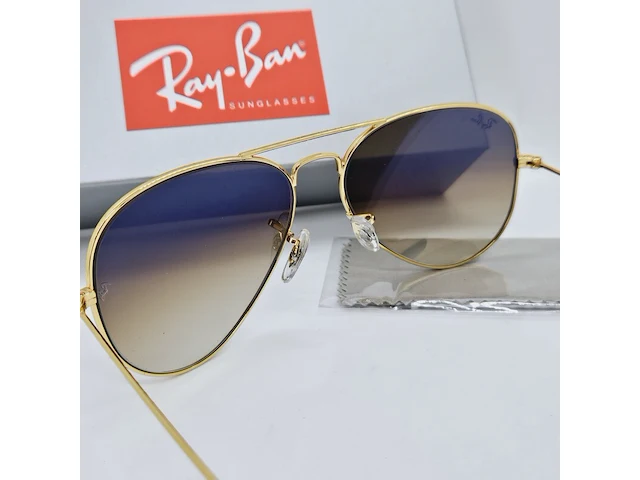 Ray-ban zonnebril aviator large metal gradient brown - afbeelding 5 van  8
