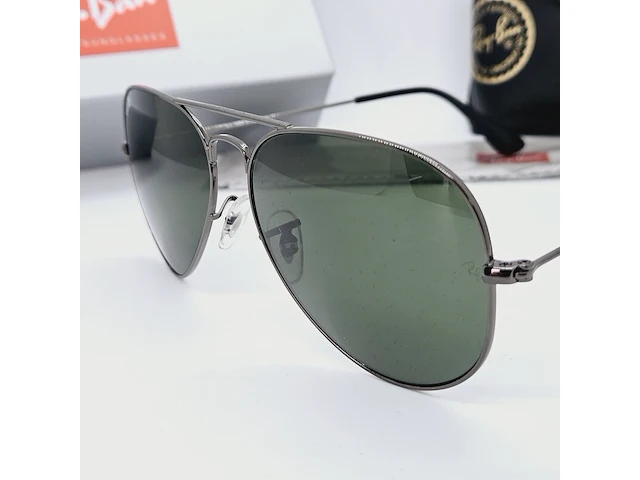 Ray-ban zonnebril aviator large metal gunmetal green - afbeelding 3 van  8