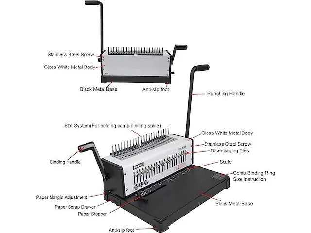Rayson kam binding machine, 400 sheet heavy duty - afbeelding 2 van  6