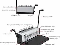 Rayson kam binding machine, 400 sheet heavy duty - afbeelding 2 van  6