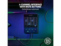 Razer audio mixer 4 kanaals analoog mengpaneel voor gaming & streaming 48v zwart - afbeelding 3 van  5