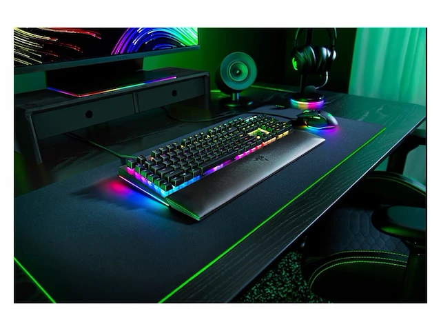 Razer blackwidow v4 green switch mechanical gaming keyboard razer snap tap qwerty zwart - afbeelding 4 van  4