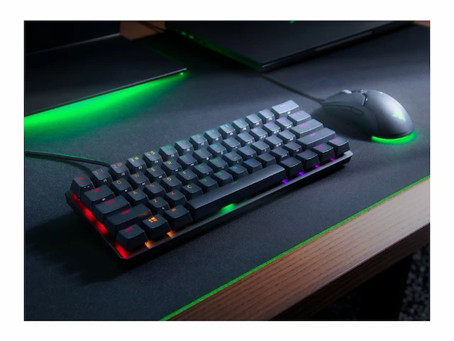 Razer huntsman mini - gaming toetsenbord - lineaire red switch - rgb - 60% layout - qwerty - zwart - afbeelding 2 van  5