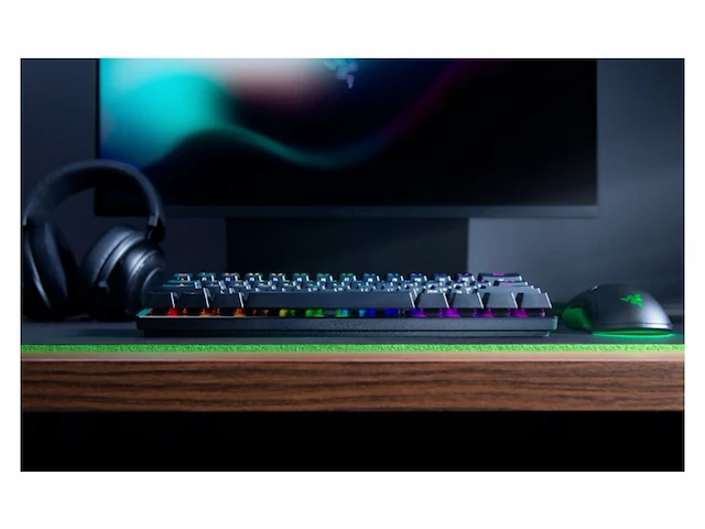 Razer huntsman mini - gaming toetsenbord - lineaire red switch - rgb - 60% layout - qwerty - zwart - afbeelding 3 van  5