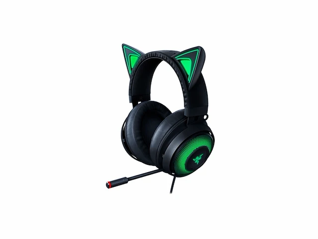 Razer kraken gaming headset kitty edition pc zwart - afbeelding 1 van  3
