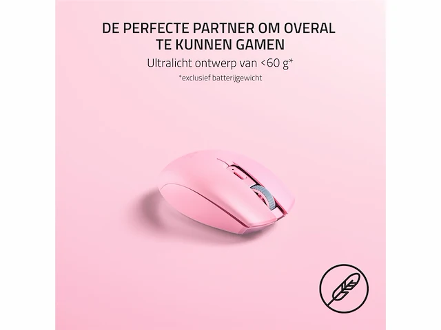 Razer orochi v2 draadloze gaming muis optisch 18.000 dpi ultra licht mechanisch roze - afbeelding 3 van  5