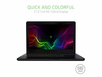 Razer rz09-02202f75-r3f1 hybride laptop 17,3" zwart intel core_i7, 16 gb ram, 2 tb, nvidia geforce gtx 1060, windows 10 qwerty - afbeelding 1 van  6