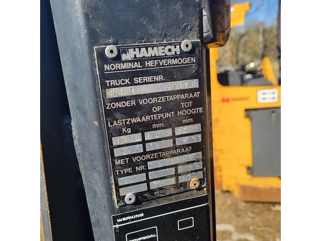 Reachtruck, hamech, r3 16s, 1992 - afbeelding 4 van  17