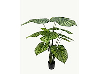 Real touch philodendron white green kunstplant (2x) (135cm hoog) - afbeelding 4 van  11