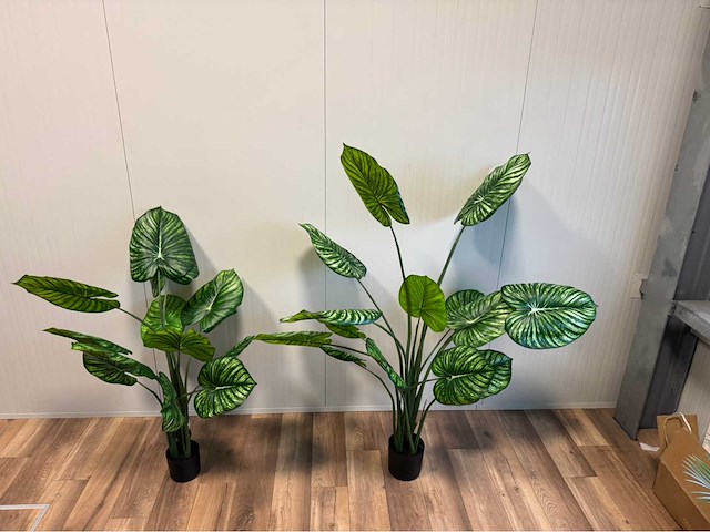 Real touch philodendron white green kunstplant (2x) - afbeelding 2 van  3