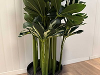 Real touch schefflera tree kunstplant (2x) (140cm hoog) - afbeelding 4 van  13
