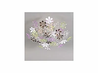 Reality flower plafondlamp excl. 4x e14 4w diameter 560 mm chroom multi kleurige en heldere blaadjes - afbeelding 2 van  4