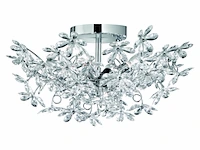 Reality flower plafondlamp excl. 4x e14 4w diameter 560 mm chroom multi kleurige en heldere blaadjes - afbeelding 3 van  4