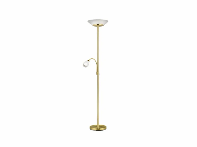 Reality gerry vloerlamp messing mat 1x e14 + 1x e27 licht apart schakelbaar flexibel - afbeelding 1 van  4