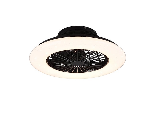 Reality stralsund - ventilator - zwart mat - incl. 1x smd 26 8w - afbeelding 1 van  3