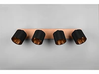 Reality tommy spot houtkleur excl. 4 x e14 rechthoek zwart/goud - afbeelding 3 van  3