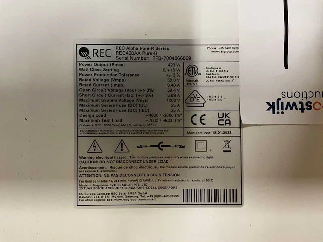 Rec rec420aa pure-r zonnepaneel (8x) - afbeelding 5 van  5