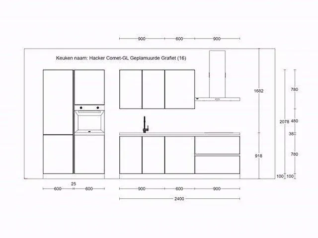 Recht opgestelde keuken - afbeelding 3 van  14