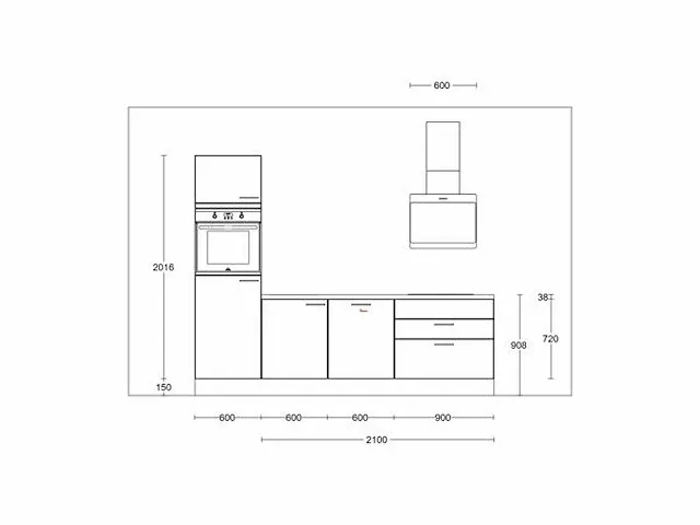 Recht opgestelde keuken - afbeelding 2 van  16