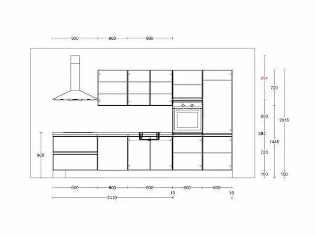 Recht opgestelde keuken - afbeelding 2 van  16