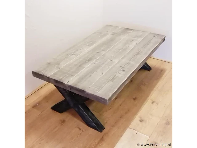 Rechthoek eettafel met kruispoot onderstel - 200 x 95 cm - afbeelding 1 van  3